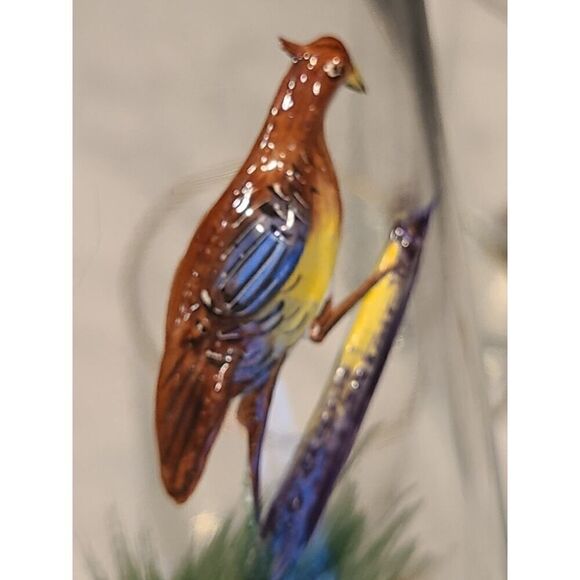 4 Highball Gold Rimmed Bar Glasses With 3D Enameled Game Birds Pheasant Set EUC - Picture 13 of 15